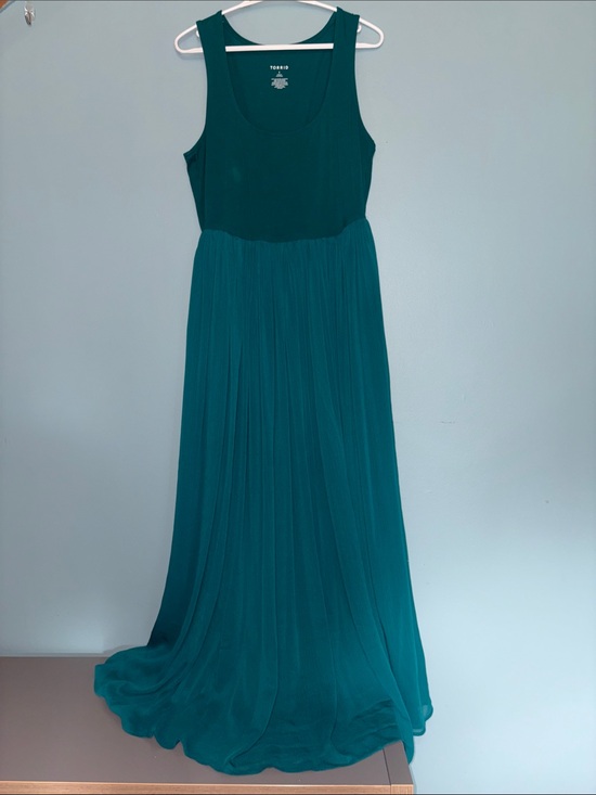 torrid Dresses & Skirts - 1XL TALL TORRID Teal Sleeveless Maxi Dress with Pleated Skirt- FUC- AS IS
